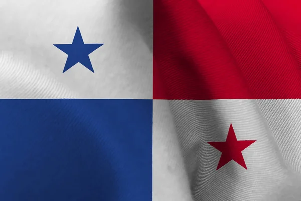 Symbol 3d ilustrace Panama vlajky. Panama vlajky — Stock fotografie