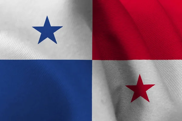 Panama vlag 3d illustratie symbool. Vlag van Panama — Stockfoto