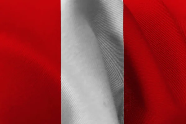 Bandera Nacional de Perú Símbolo de ilustración 3D. Bandera de Perú —  Fotos de Stock