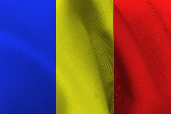 Romania national flag 3D illustration symbol — Stock Photo, Image