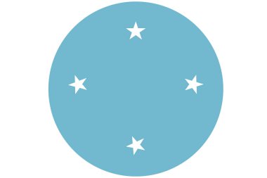 Mikronezya bayrak 3d çizim sembolü. Mikronezya Federal Devletleri 