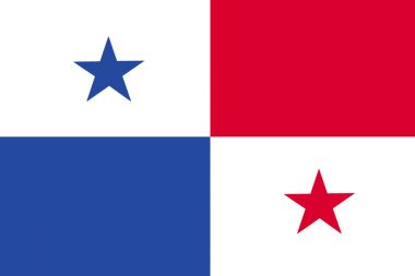 Panama bayrak 3d çizim sembolü. Panama bayrağı