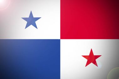 Panama bayrak 3d çizim sembolü. Panama bayrağı