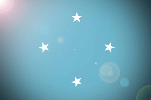 Μικρονησία σημαία 3d απεικόνιση σύμβολο. Ομόσπονδες Πολιτείες της Μικρονησίας — Φωτογραφία Αρχείου