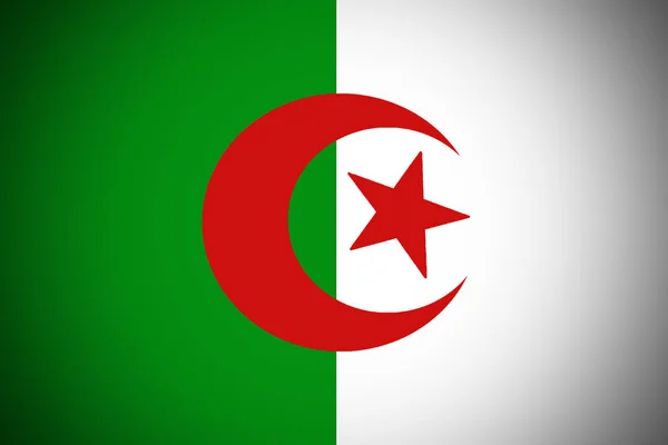 Drapeau Algérie illustration 3D symbole bicolore vertical . — Photo