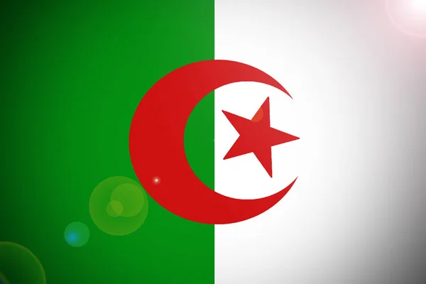 Drapeau Algérie illustration 3D symbole bicolore vertical . — Photo