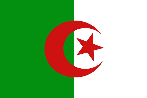 Algerien Flagge 3D-Abbildung vertikales zweifarbiges Symbol. Algerien Flagge Hintergrund — Stockfoto