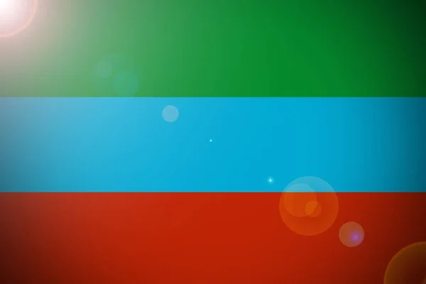 Дагестан Республіка прапор 3d ілюстрації символу. — стокове фото
