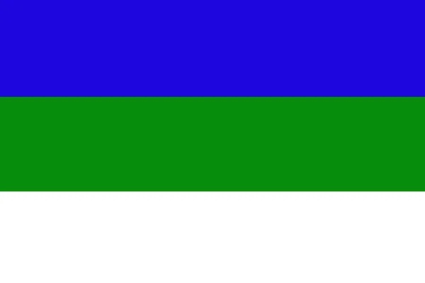 Komi Cumhuriyeti bayrağı 3d çizim simgesi. — Stok fotoğraf