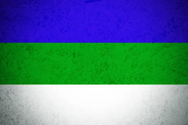 Символ трехмерной иллюстрации флага Республики Коми . — стоковое фото