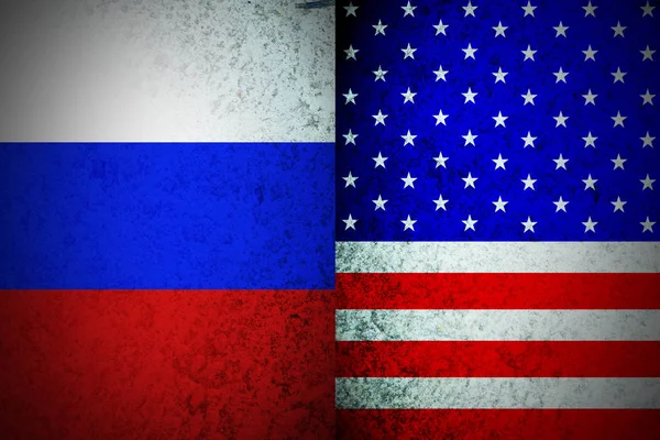 EE.UU. VS Rusia psicología 3ª guerra ilustración 3d —  Fotos de Stock