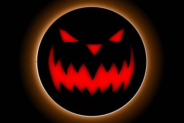 Cadılar Bayramı gün siyah arka plan üzerine kabak şeytanla