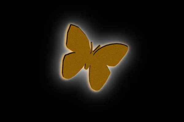 Butterfly illustration design on the black background — Stock Photo, Image