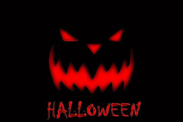 Giorno di Halloween con diavolo di zucca sullo sfondo nero — Foto Stock