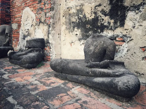 Tay Insanlar Buda Kafa Tarihi Park Antik Kalıntıları — Stok fotoğraf