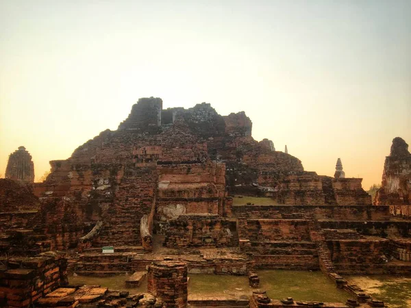 Αρχαία Ερείπια Της Ιστορία Της Ταϊλάνδης Αγιουτχάγια Σιάμ — Φωτογραφία Αρχείου
