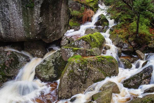 Cascade on the river in Bohemia — Stock Photo, Image