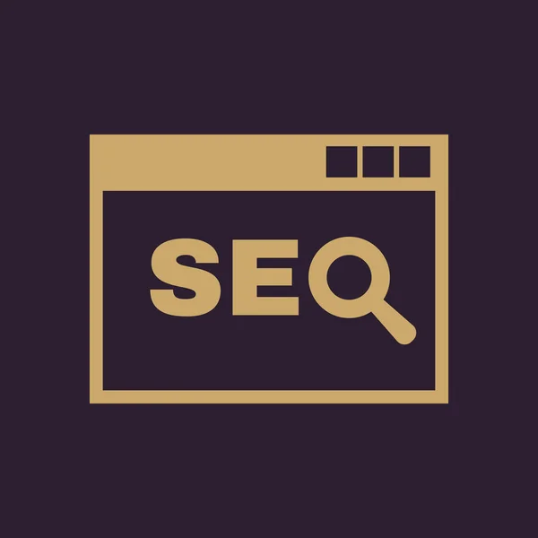 The SEO icon. WWW and browser, development, search, SEO symbol. UI. Web. Logo. Sign. Flat design. App.