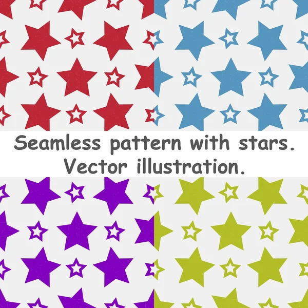 Star style seamless pattern illustration vector set — Stock Vector