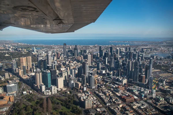 Widok z lotu ptaka miasta Melbourne, Australia — Zdjęcie stockowe