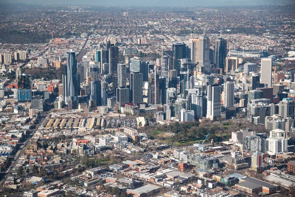 Widok z lotu ptaka miasta Melbourne, Australia — Zdjęcie stockowe