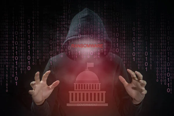 Hacker menggunakan ransomware untuk menyerang sistem pemerintah — Stok Foto