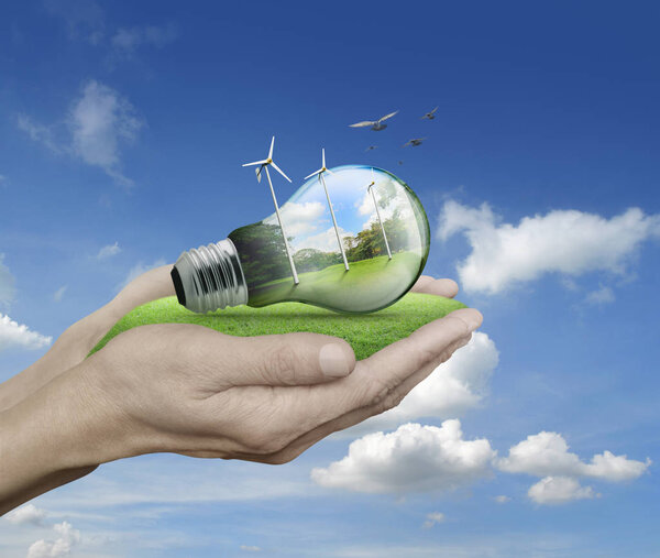 Лампочка с ветряными турбинами
