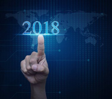 Mutlu yeni yıl 2018 kavramı, Nasa tarafından döşenmiş bu görüntü unsurları