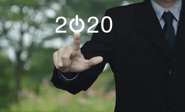 商业快乐新年2020封面概念 — 图库照片