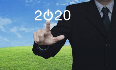 İş mutlu yeni yıl 2020 kapak konsepti