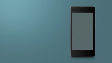 Çevrimiçi alışveriş mağazası grafiği ve açık tabelalı modern akıllı cep telefonu açık yeşil arka plan, iş dünyası internet mağazası konsepti