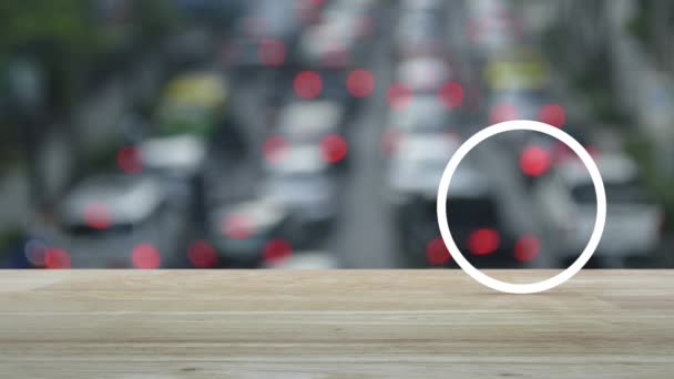 도시에서 도로가 러시아워를 앞두고 카메라 아이콘 비즈니스 온라인 — 비디오