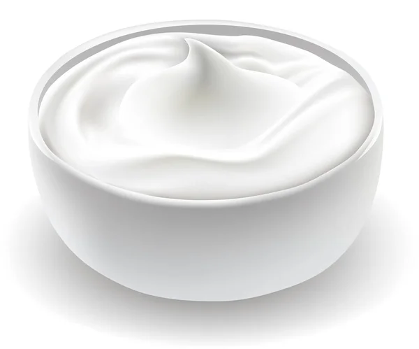 Pot de crème sur fond blanc. Paquet de produits de soins de la peau. Crème de yaourt — Image vectorielle