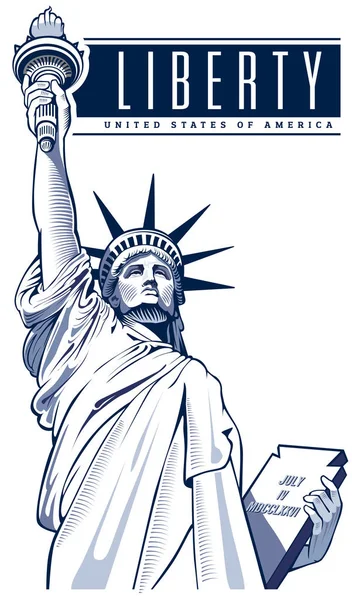 Estatua de la libertad, ciudad de Nueva York, EE.UU. — Vector de stock