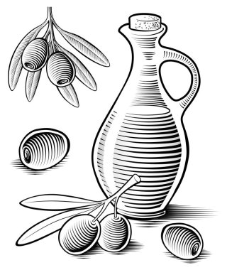 El çizimi zeytin ve zeytin yağı