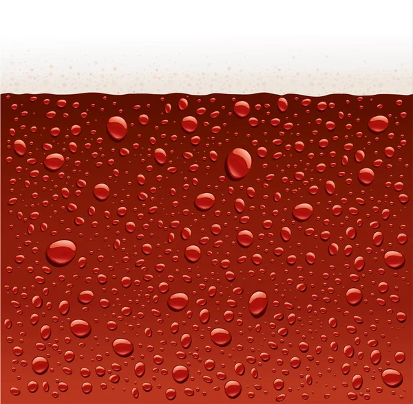 Agua roja fresca con muchas gotas — Vector de stock