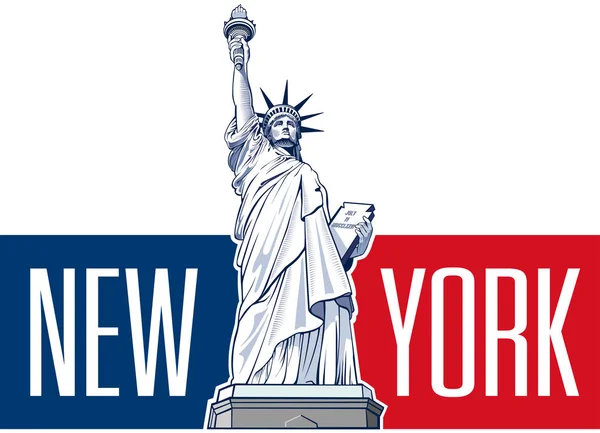 Özgürlük heykeli, Nyc, ABD sembolü, ABD — Stok Vektör