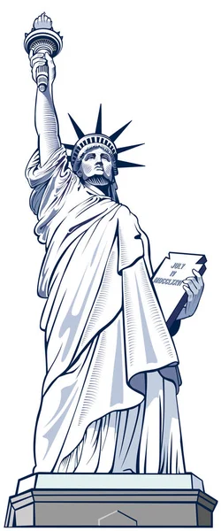 Estatua de la Libertad, Ciudad de Nueva York, símbolo de EE.UU., EE.UU. — Vector de stock