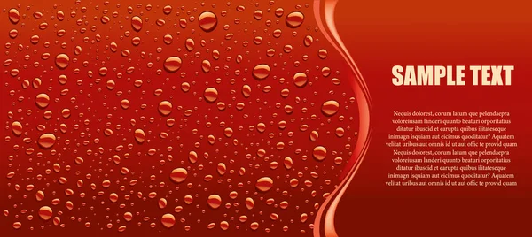 Fond de gouttelettes d'eau rouge foncé — Image vectorielle