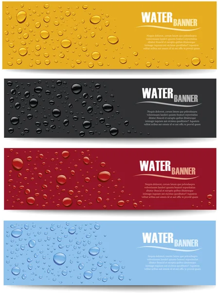 Muitas gotas de água em diferentes cores de fundo com lugar para texto —  Vetores de Stock