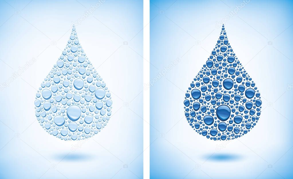 many water drops creating big drop