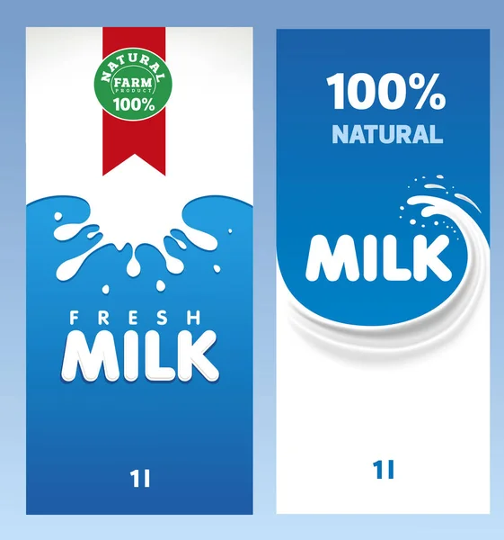 Färsk Mjölk Design Mallpaket — Stock vektor