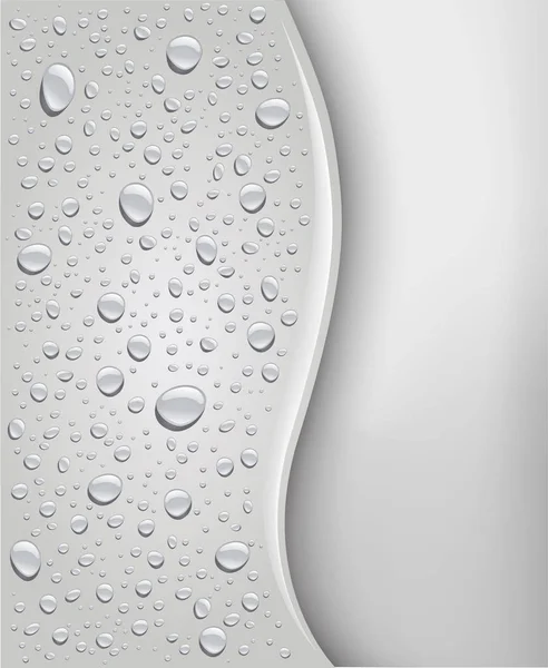 Gotas Agua Sobre Fondo Gris Lugar Para Texto — Vector de stock