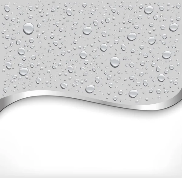 Gouttes d'eau sur fond gris et place pour votre texte — Image vectorielle