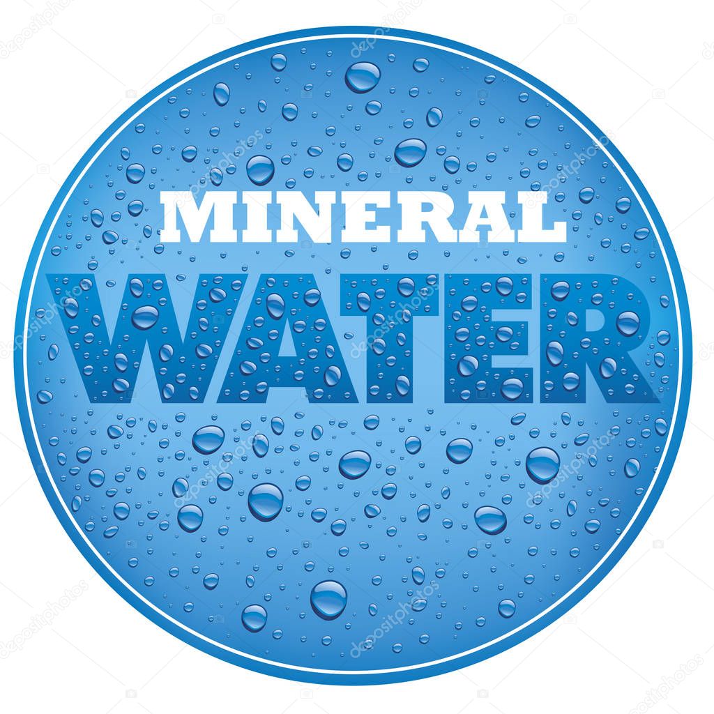mineral water design with fresh water drops