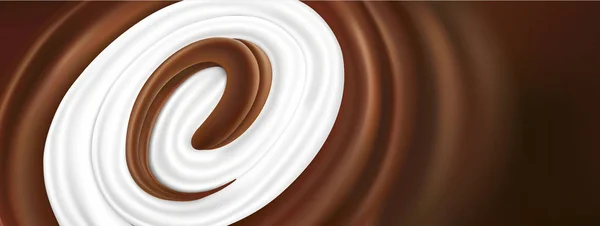 Chocolate Tongue Milk Splash Background — Stock Vector