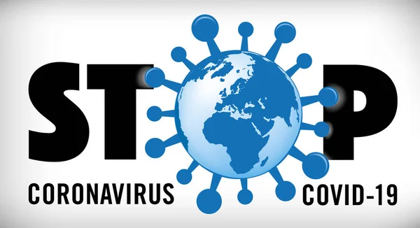 Webstop Coronavirus Världens Pandemikoncept — Stock vektor