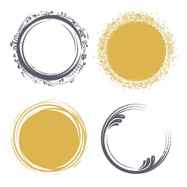 Elle çizilmiş daire kümesi pembe