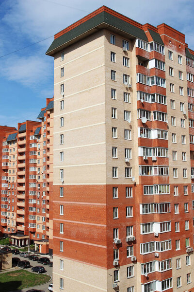 Multi-storey residential buildings in a summer sunny day