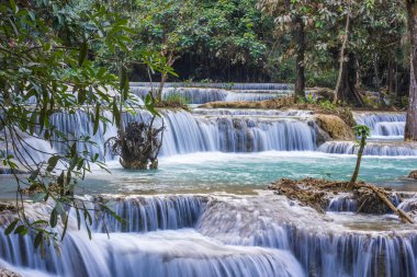 Kuang Si şelaleler, Luang Phrabang, Laos.